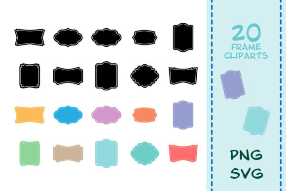 20 Decorative Frame Cliparts for Graphics & Illustrations