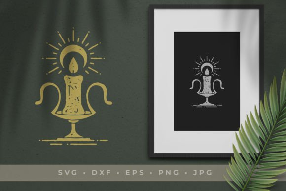 Antique Decorative Candle: Graphics for Creative Design