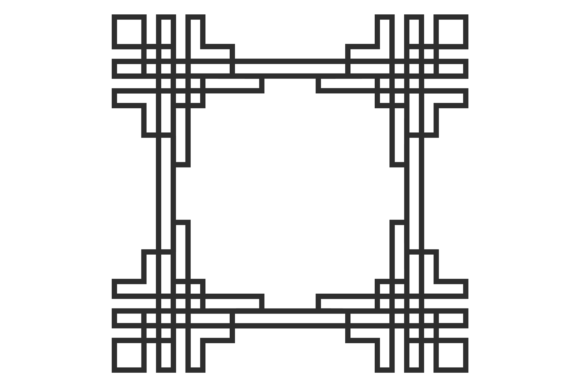 Art Deco Frame. Decorative Retro Black L
