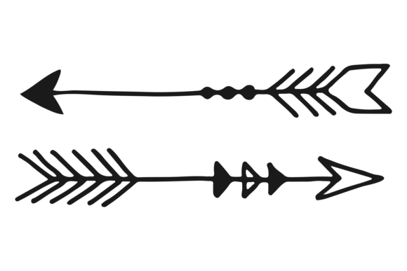 Boho Arrows Doodle. Decorative Divider. Graphics and Illustrations