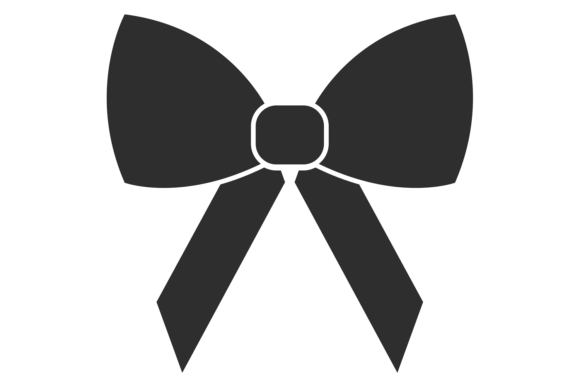 Bow Black Icon. Decorative Knot. Graphics & Illustrations