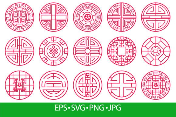 Chinese Oriental Decorative Ornament Graphics