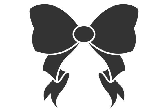 Decorative Bow Black Icon. Present Ribbo