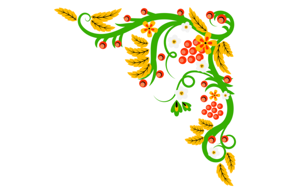 Decorative Corner Botanical Ornament Ele