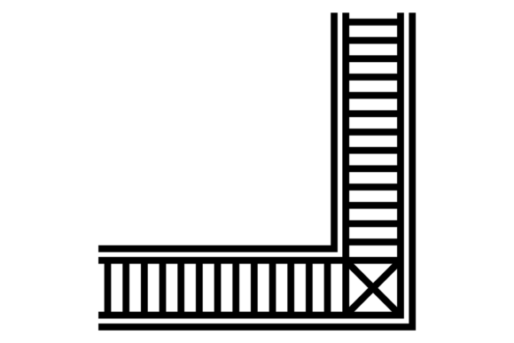 Decorative Corner Element. Geometric Ret