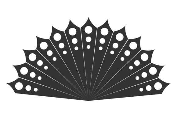 Decorative Fan Icon. Asian Paper Accesso