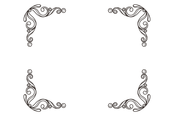 Decorative Filigree Corner Elements. Orn Graphics