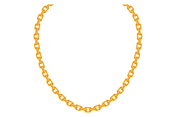 Decorative Golden Necklace. Shiny Luxury Graphics