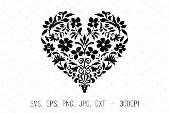 Decorative Heart Ornament Floral Vector: A Graphics Asset for Editorial and Web Design
