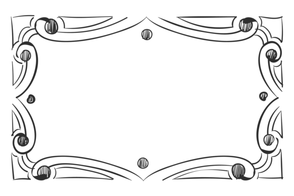 Decorative Picture Frame. Doodle Line Sc