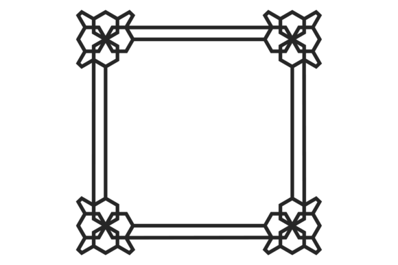 Decorative Retro Frame. Square Geometric Graphics