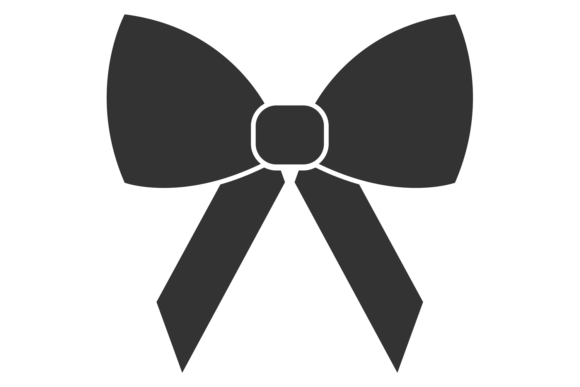 Decorative Ribbon Knot Black Icon Graphics