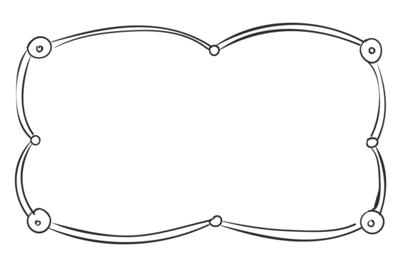 Decorative Round Shape Frame. Doodle Lin