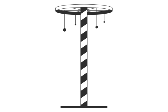Festival Pole Black Icon: Graphics for Creative Crafts