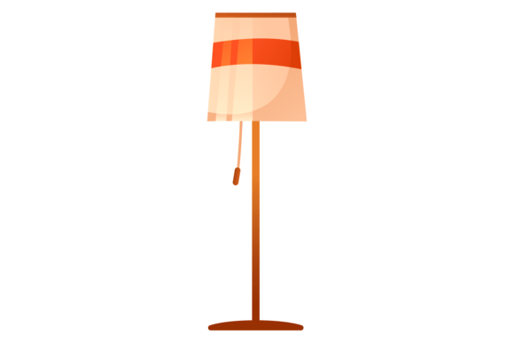 Floor Lamp Cartoon Icon. Room Decorative Graphics