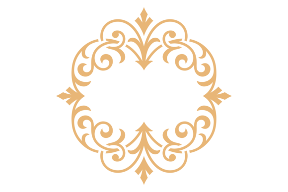 Golden Decorative Frame. Vintage Elegant Graphics