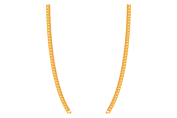 Golden Necklace Chain. Decorative Round Graphics