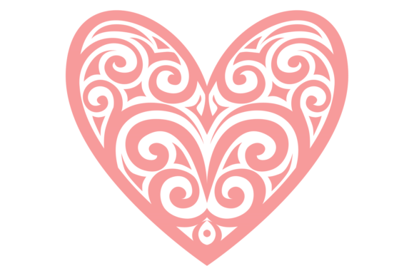 Heart Shape with Decorative Ornament. Pi Graphics