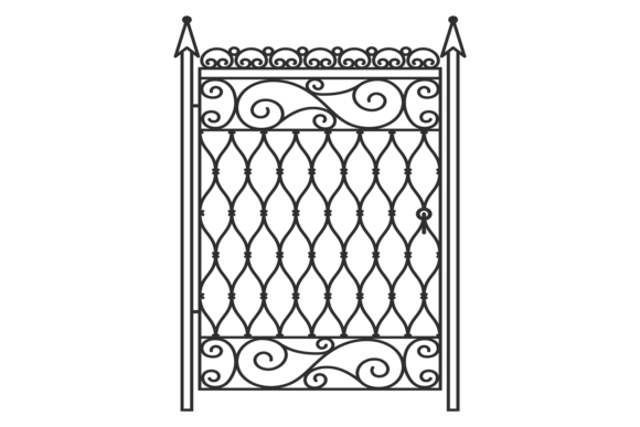 Iron Garden Door. Decorative Ornate Meta