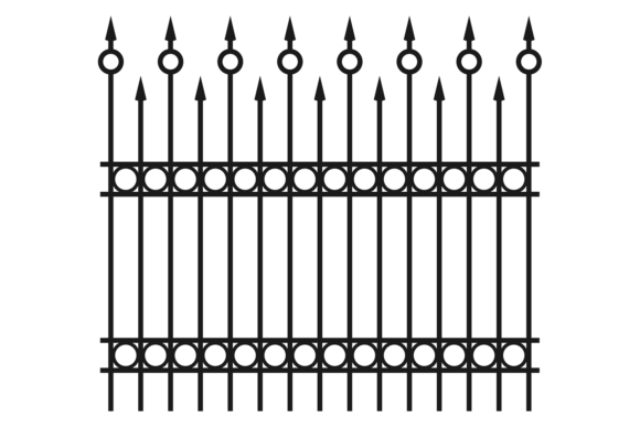 Metal Railing Barrier. Decorative Ornate Graphics