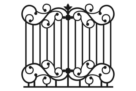 Ornate Park Fence: Graphics for Elegant Branding