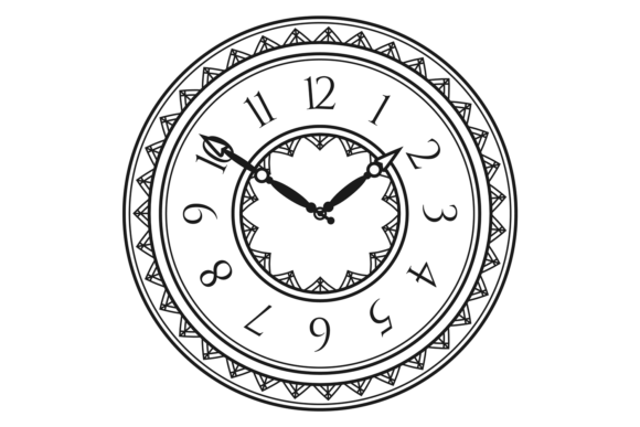 Retro Decorative Clock Round Face Hangin Graphics