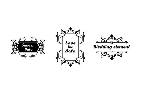 Set of Decorative Vintage Wedding Frame
