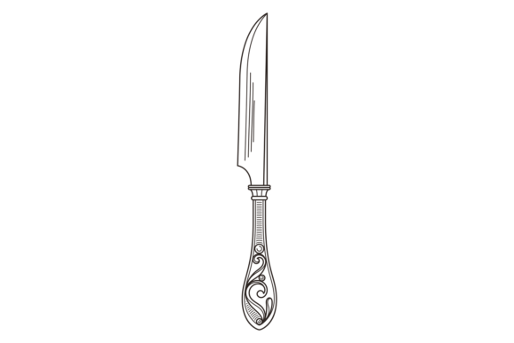 Table Knife with Decorative Rococo Ornam